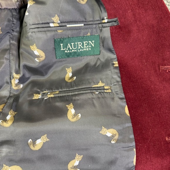 LAUREN Ralph Lauren Mens Corduroy Blazer Jacket Burgundy‎ 43S charm Class preppy - Picture 7 of 16